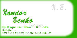 nandor benko business card